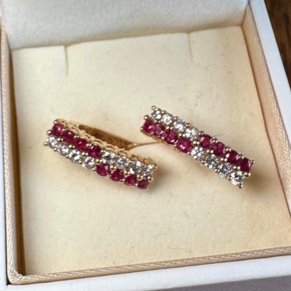 Diamond ruby earrings